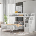 Lit mezzanine double sur grand format avec escalier