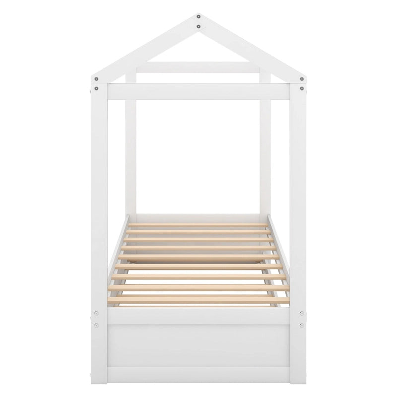 Lit cabane en bois double avec lit gigogne, lit gigogne extractible