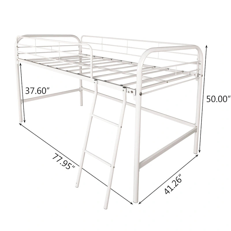 Lit mezzanine double en métal, lit mezzanine double haut