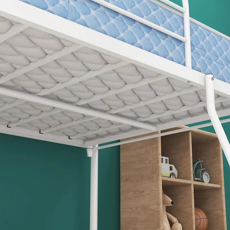Lit mezzanine double en métal, lit mezzanine double haut