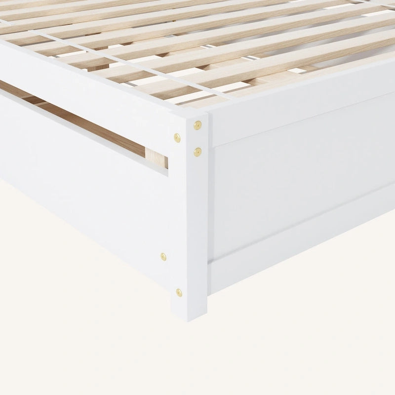 Lit double avec lit gigogne simple et 2 tiroirs