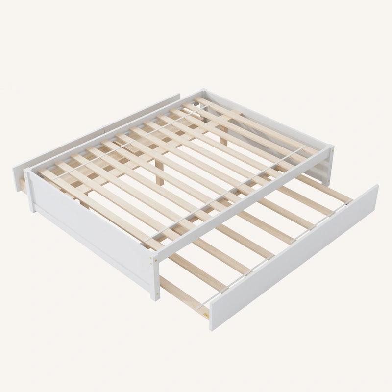 Lit double avec lit gigogne simple et 2 tiroirs