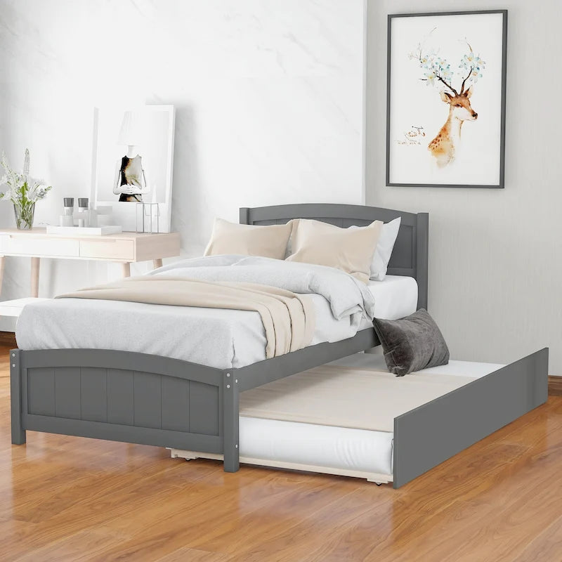 Lit plateforme simple avec lit gigogne