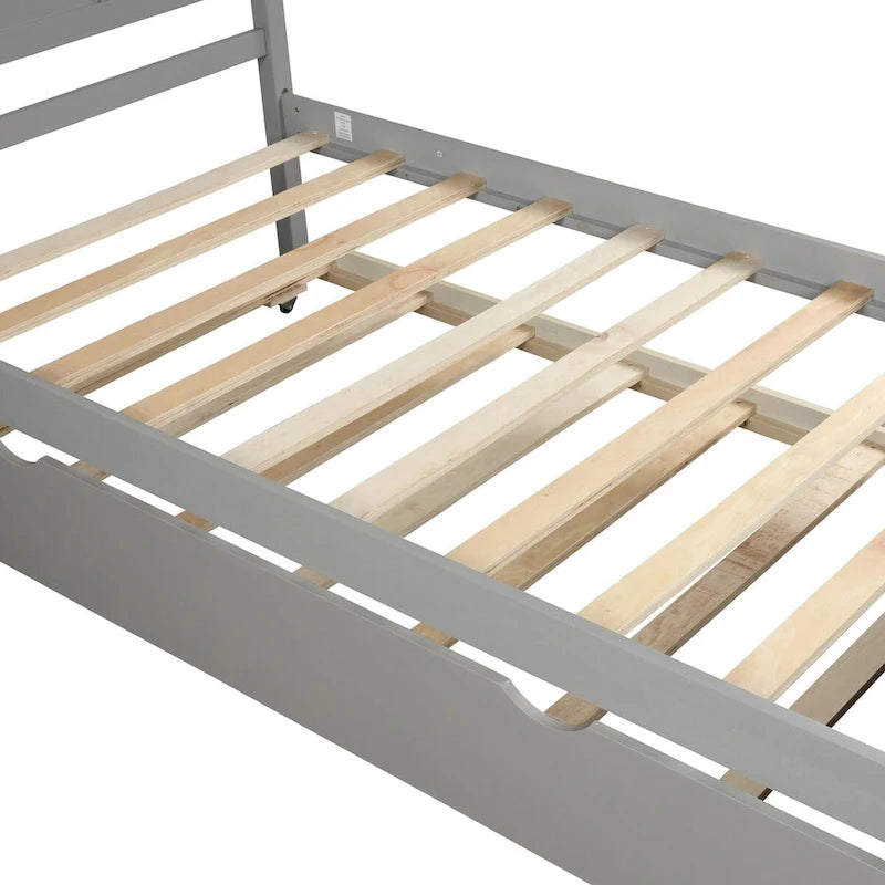 Lit plate-forme avec lit gigogne