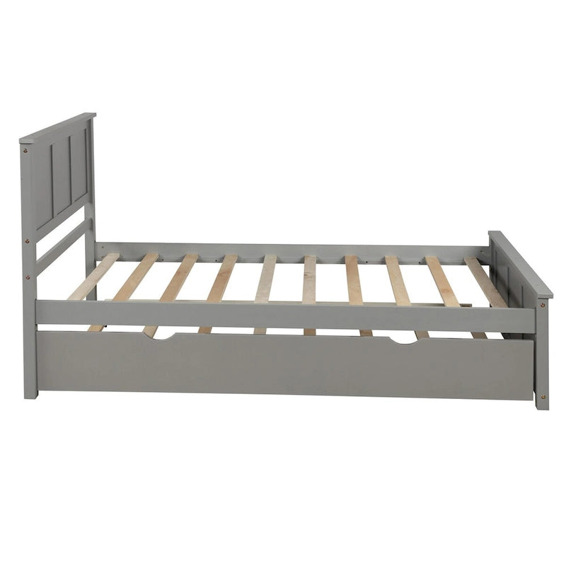 Lit plate-forme avec lit gigogne