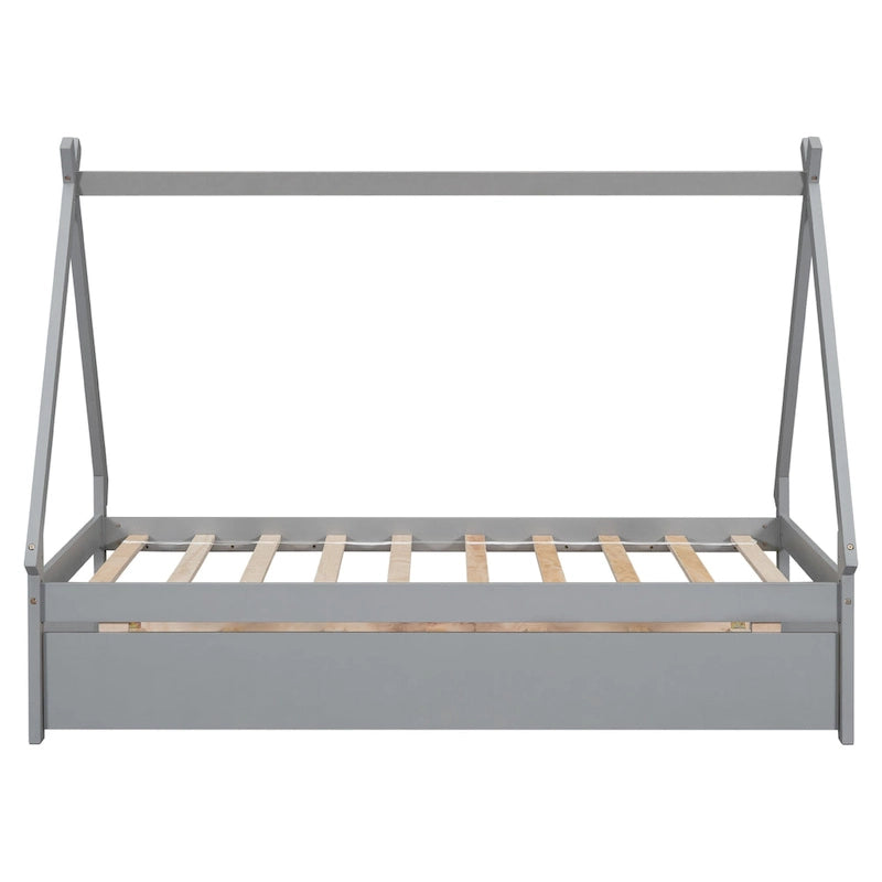 Lit au sol pour tente, taille double, avec lit gigogne