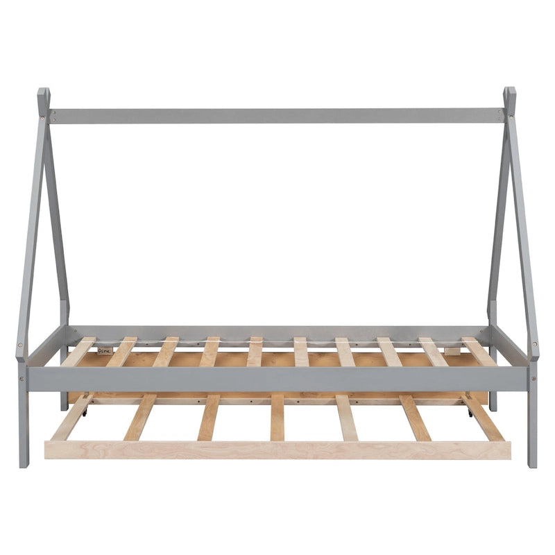 Lit au sol pour tente, taille double, avec lit gigogne