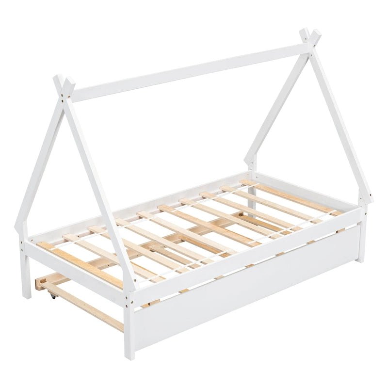 Lit au sol pour tente, taille double, avec lit gigogne