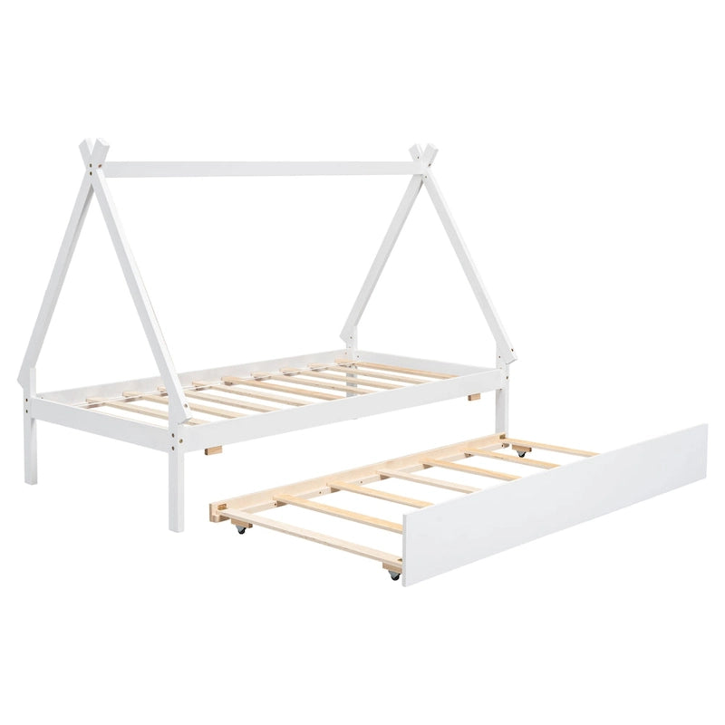 Lit au sol pour tente, taille double, avec lit gigogne