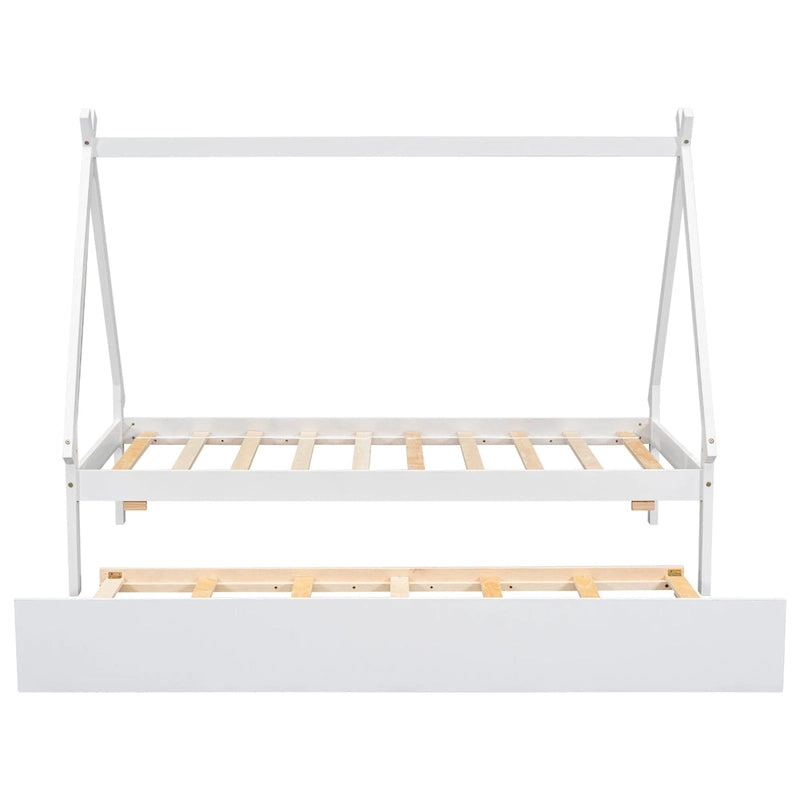 Lit au sol pour tente, taille double, avec lit gigogne