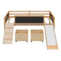 Merax Twin size Loft Bed Wood Bed with Two Storage Boxes