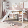 Lit mezzanine en bois massif de taille double avec toboggan et échelle