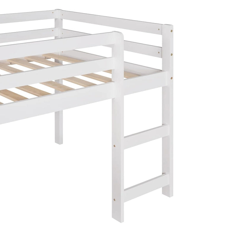 Lit mezzanine en bois massif de taille double avec toboggan et échelle