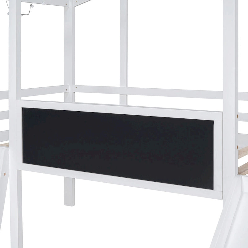 Lit mezzanine pour une personne avec échelle et toboggan
