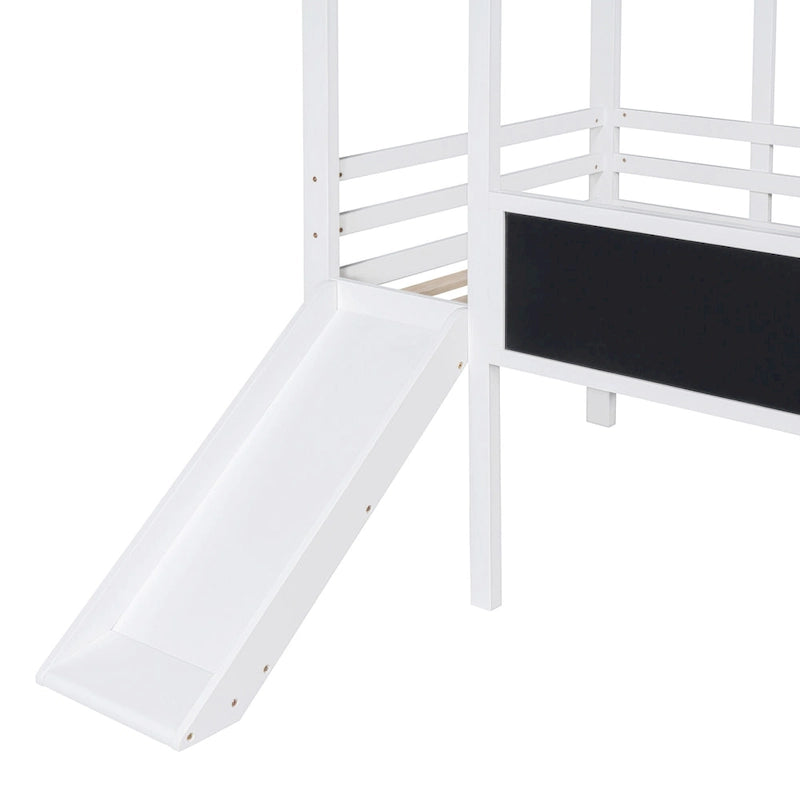 Lit mezzanine pour une personne avec échelle et toboggan