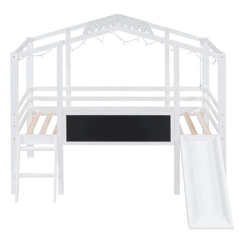 Lit mezzanine pour une personne avec échelle et toboggan