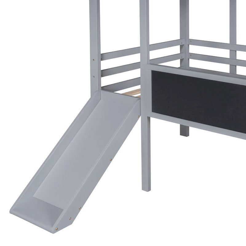Lit mezzanine pour une personne avec échelle et toboggan