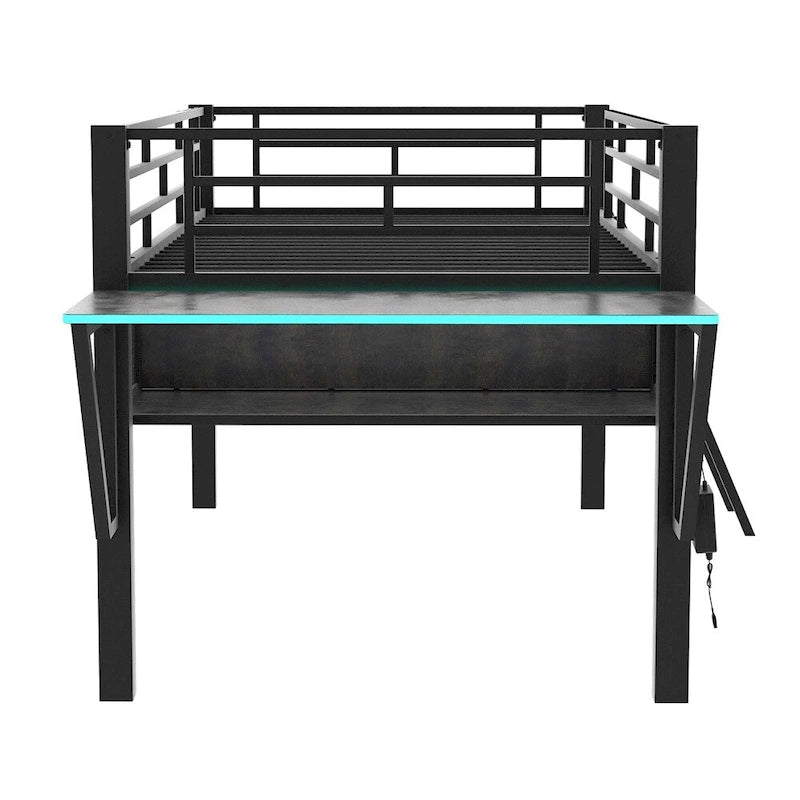 Lit mi-hauteur de jeu simple avec bureau, LED