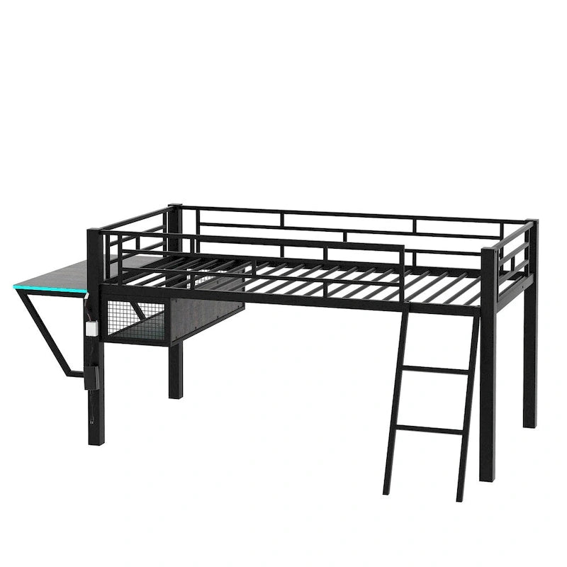 Lit mi-hauteur de jeu simple avec bureau, LED