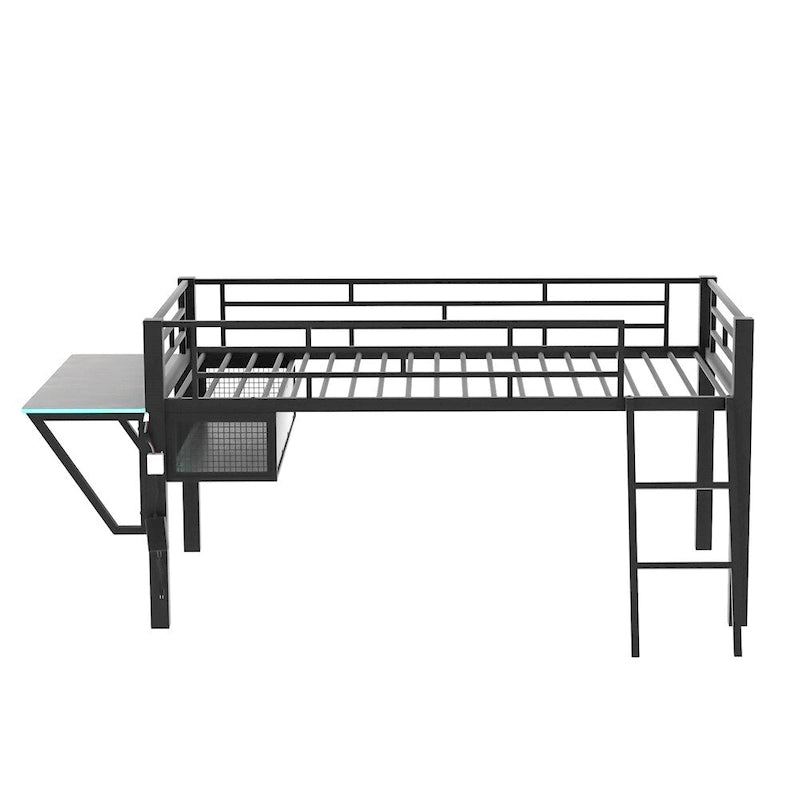 Lit mi-hauteur de jeu simple avec bureau, LED
