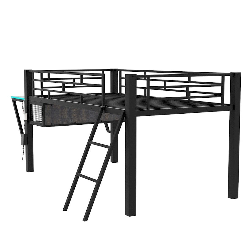 Lit mi-hauteur de jeu simple avec bureau, LED