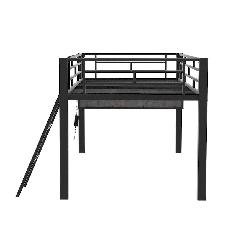 Lit mi-hauteur de jeu simple avec bureau, LED